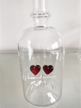 Glasflasche 2 Herzen